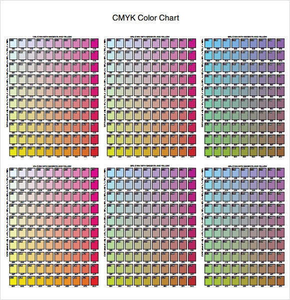 cmyk color charts for printing